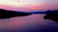 Hudson river at sunset