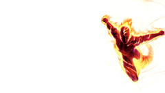 Human torch white background