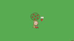 humor Science green background digital art Minimalism Trees Men