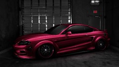 Hyundai Tiburon cityscapes pink