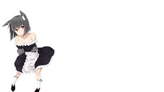 Ice artist white background red eyes anime girls animal ears 