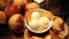 Ice cream peaches fruits