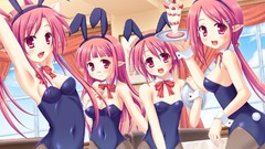 Ice cream pink hair long hair bunny ears