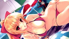 Ice cream wet red eyes blondes anime girls misaki kurehito 