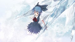 Ice dress blue hair anime girls touhou cirno