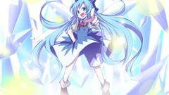 Ice Fairies crystals dress socks Ribbons bows blue hair long 