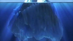 Ice icebergs split-view