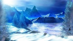 Ice Mountains nature moon