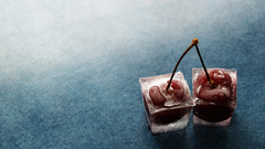 Ice red cherries ice