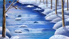 Ice snow landscapes rivers