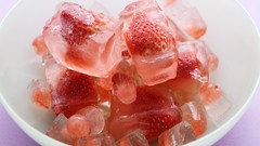 Ice strawberries fruits