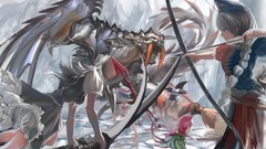 Ice weapons wings Katana Monsters fight dress wheelbarrow 