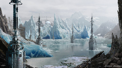 Ice winter base rock