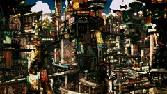 imperial boy Anime cityscape digital art fantasy city artwork