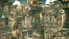 imperial boy futuristic city artwork drawing cityscape Anime
