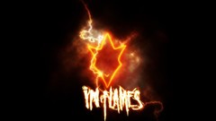 In flames