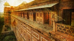 India agra fort palace hdr building
