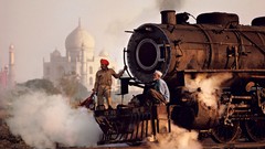 India Taj Mahal locomotives trains steam locomotives