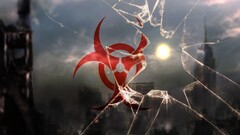 infection window biohazard glass artwork broken glass