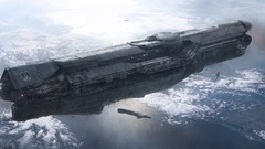 Infinity spaceships outer space artwork video games Halo 4 