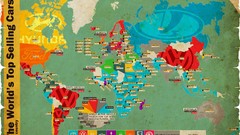 Information cars world map infographics