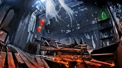 Interior Balloons beds apocalyptic Lamps flames silent lying 