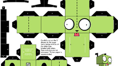Invader Zim papercraft gir