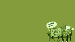 Ipod cassette cartoons minimalistic