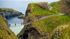 Ireland crossing rope bridge Antrim (Ireland) Carrick-a-Rede