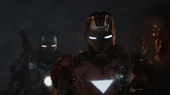 Iron Man dark glowing eyes Movies armour