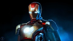 Iron Man glowing superheroes artwork iron man 3 marvel comics 