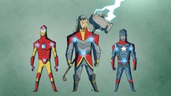 Iron Man thor captain america Avengers artwork Mjolnir