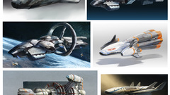 Iron Sky spaceships vehicles concept art outer space digital art