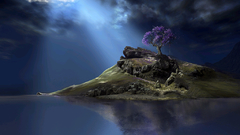 Islands water clouds nature