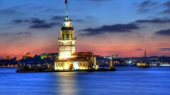 Istanbul lighthouse Turkey bay water building