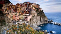 Italy cityscape cinque terre town Sea liguria riomaggiore