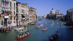 Italy venice canal gondolas grand