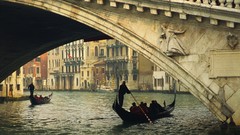 Italy venice canal rialto bridge gondolas grand
