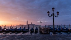 Italy venice lanterns canal cityscapes gondolas