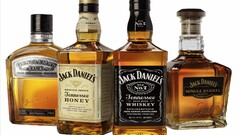 Jack Daniel's drink alcohol whiskey bottles Simple Background