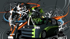 Japan abstract multicolor