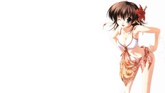 Japan Anime cartoons bare shoulders Simple Background