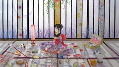 Japan Anime Japanese kimono asians anime girls black hair black 