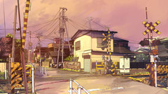 Japan Anime railroad crossing