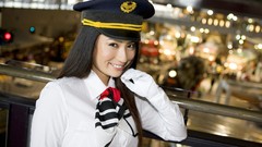 Japan brunettes uniforms oriental smiley face