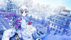 Japan cars white hair drinks architecture kimono bows cities 