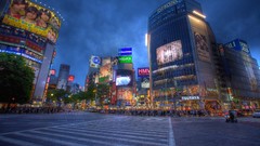 Japan cities cityscapes Shibuya