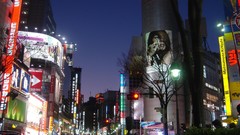 Japan dusk Tokyo cities cityscapes Shibuya