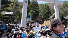 Japan festival shrine onbashira