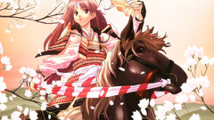 Japan Flowers redheads Horses